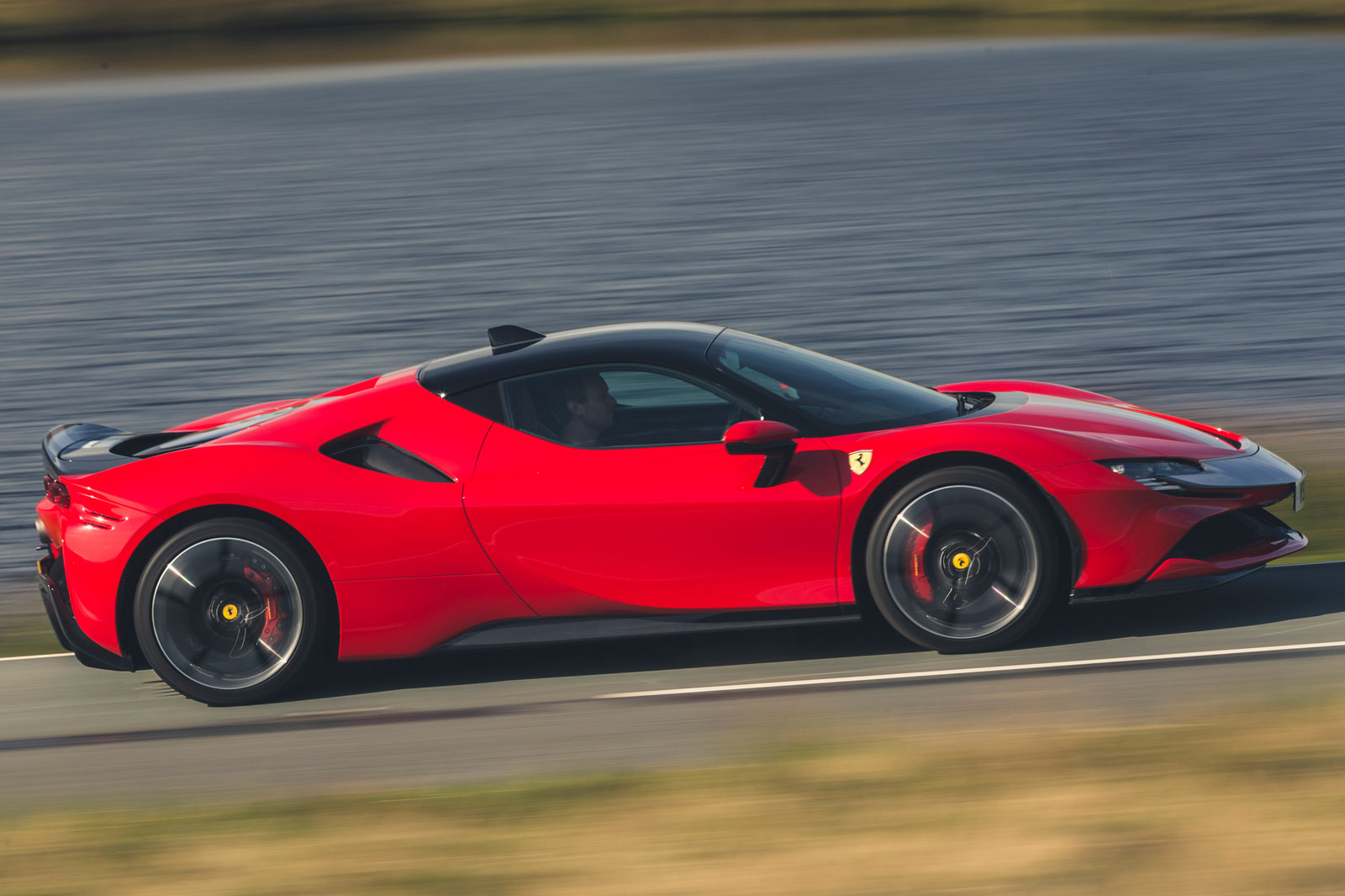 2 Ferrari SF90 Stradale 2021 road test review tracking side