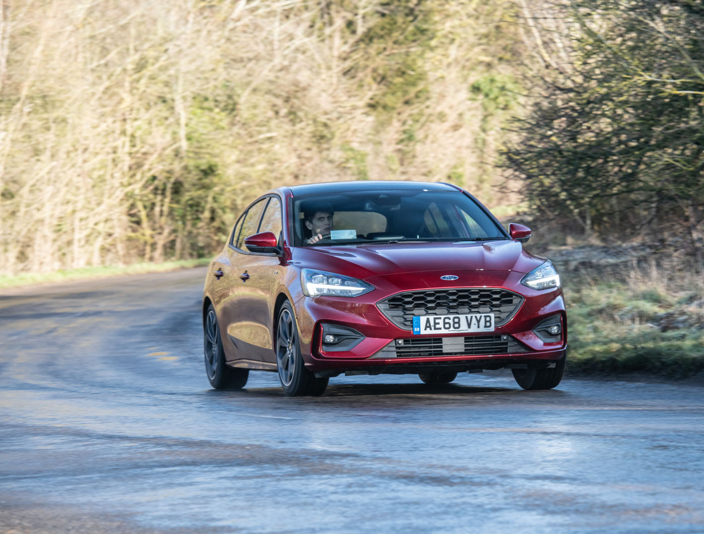 Ford Focus ST-line X 2019 road test review - cornering front