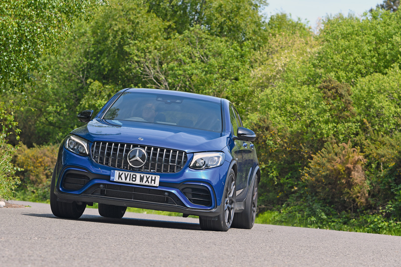 Mercedes-AMG GLC 63 S road test review cornering front