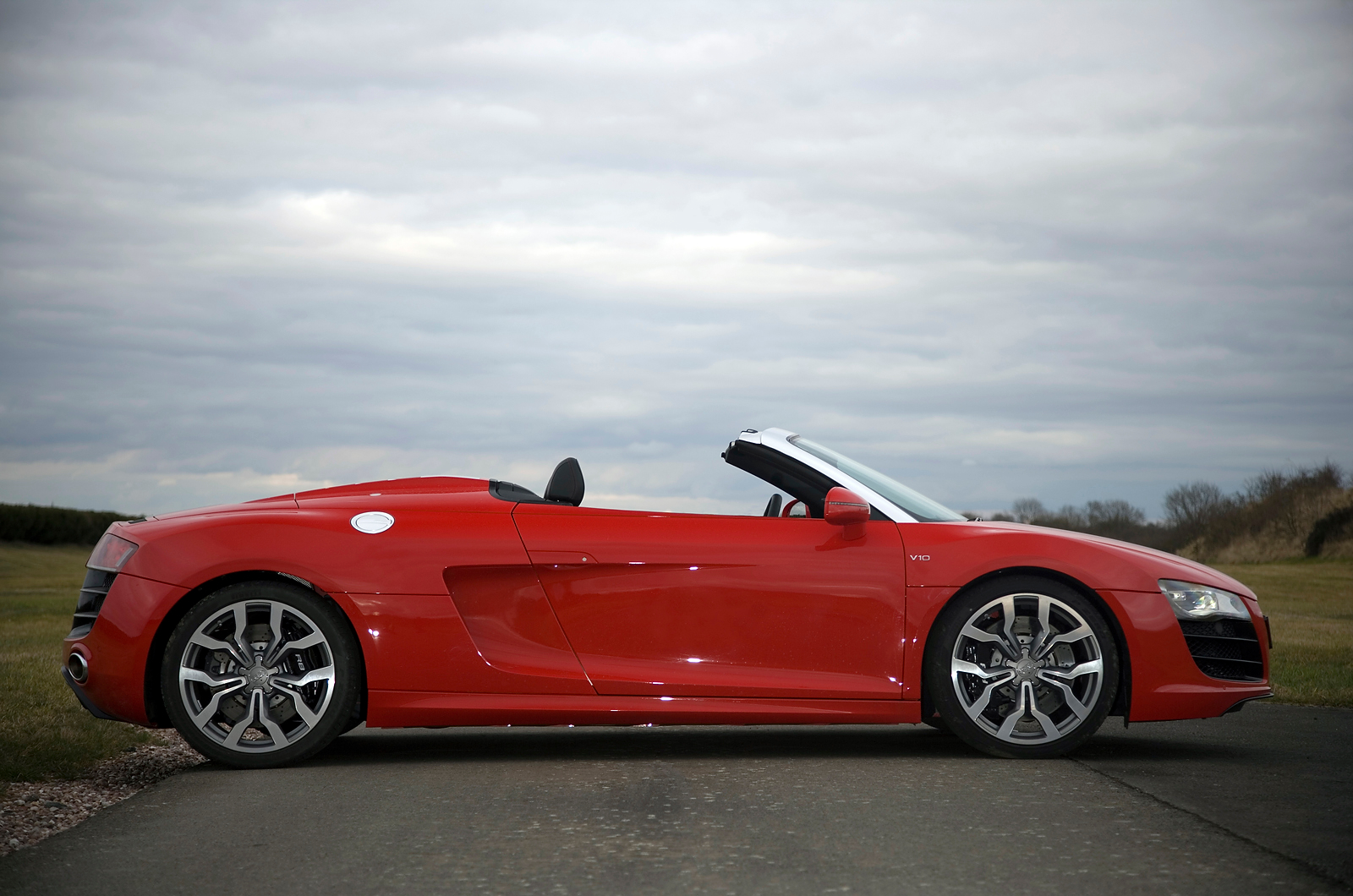 Audi R8 Spyder with roof down