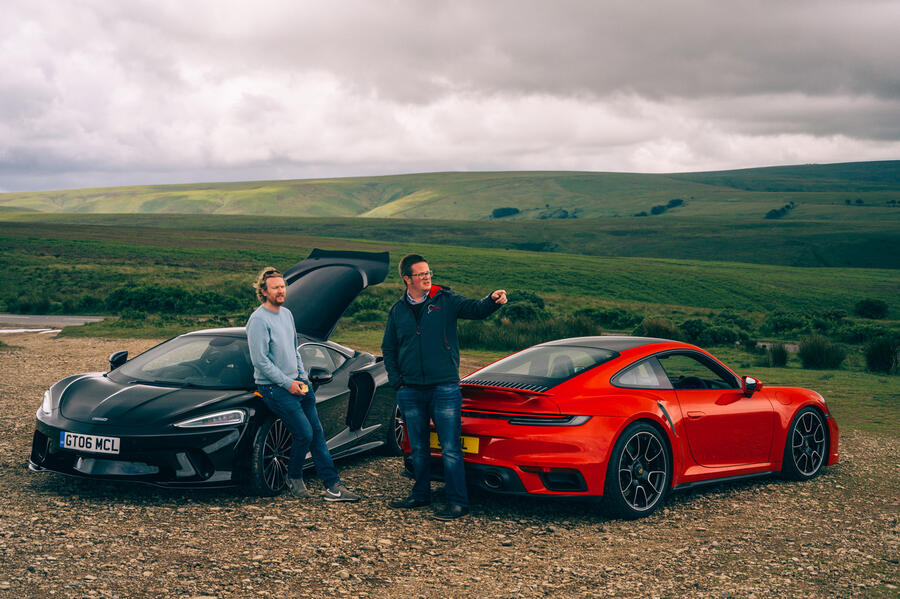 26 Porsche 911 and mclaren gt parked