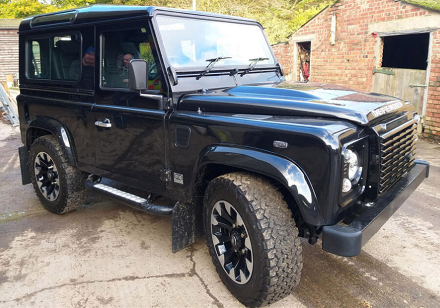 4 Land rover defender works v8 stationary side