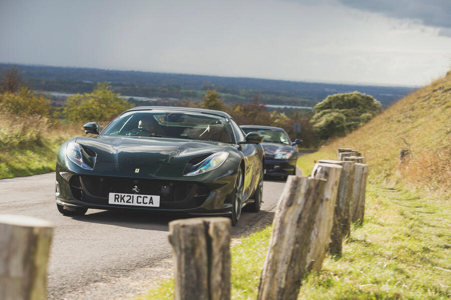 73 Ferrari 812 meets 550 2022 on road front