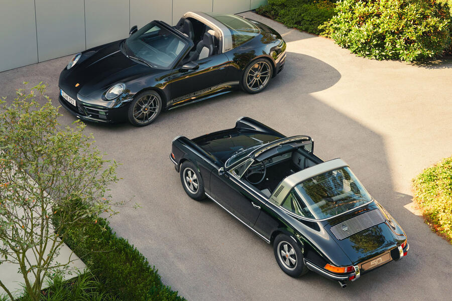 94 Porsche 911 targa 50yrs porsche design official aerial duo