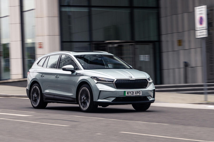 96 Enyaq vs ioniq 5 2021 skoda tracking front