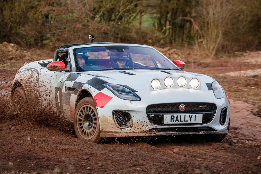 Jaguar f type rally car driving 3