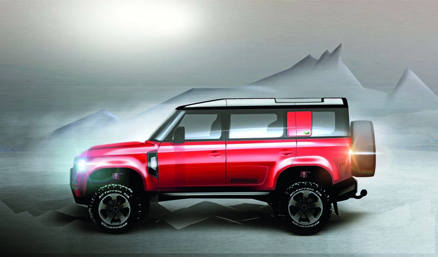 Land rover defender red mag