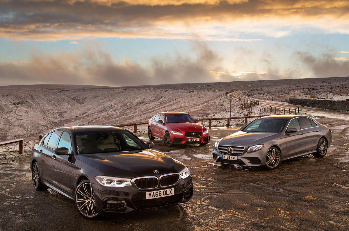 BMW 5 Series vs Mercedes-Benz E-Class vs Jaguar XF 