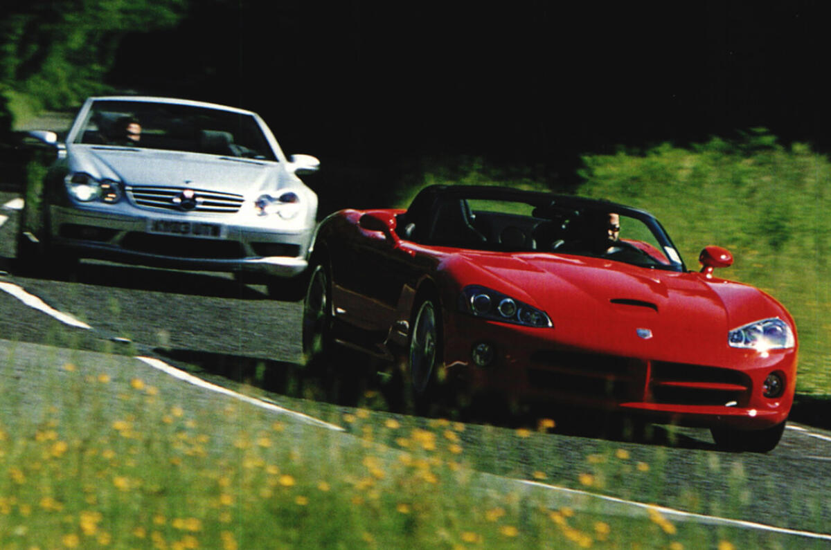 99 dodge viper mercedes benz slk 55 front panning