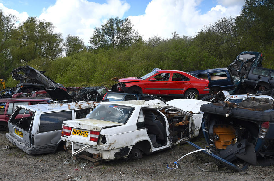 lots of scrapped volvos