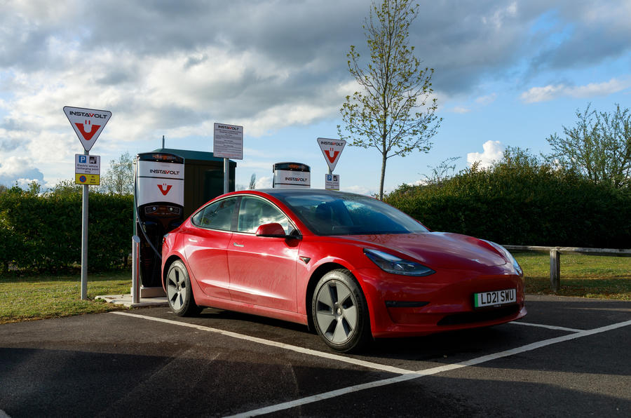 Tesla Model 3 2022 front quarter charging