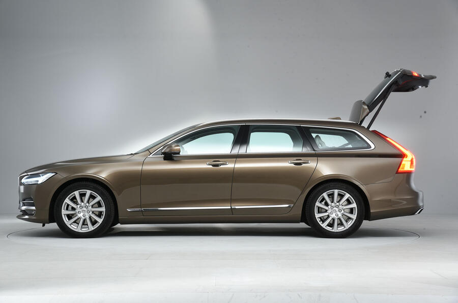 Volvo V90 estate with open boot