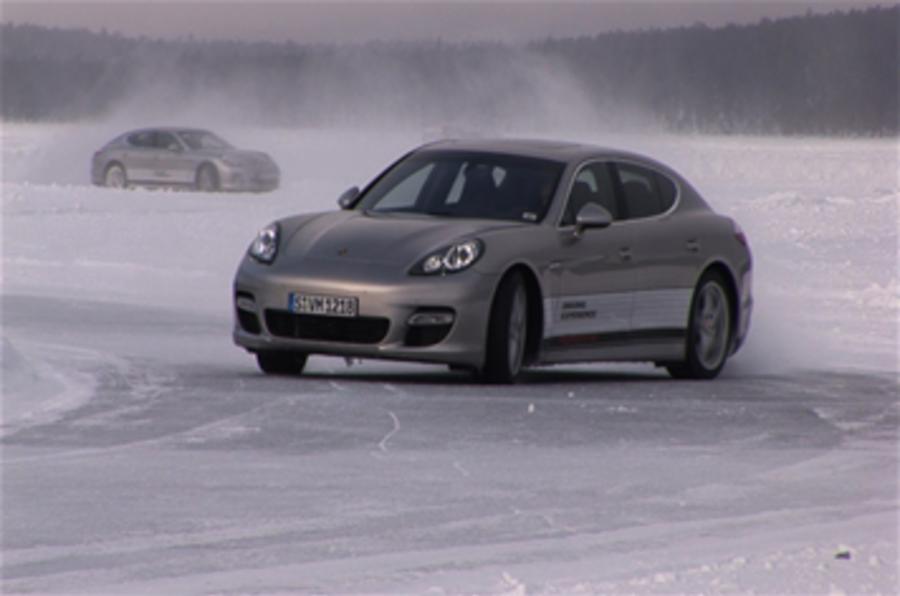 Panamera ice driving on video